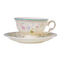 Vintage elegant court style ceramic coffee milk cup and saucer set - fresh, delicate afternoon tea, office drinking cup
