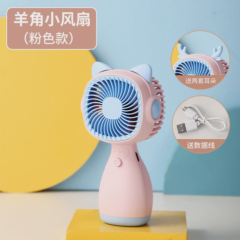 hot-selling handheld mini fan, featuring a cute floral cartoon design. usb powered, desktop mini portable fan, perfect for student gifts and wholesale