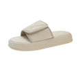 K-stylethick sole slippers for women 2024new arrival feeling of stepping on shit popularvelcroplaidcasualoutwear one-line sandals