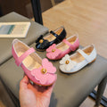New girls' leather shoes - spring/autumn princess style, kids' spring single shoes, girls' shoes with bows, soft sole baby shoes, cute