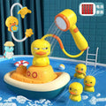 Big boat set + water spraying turtle + large shower set [battery version]
