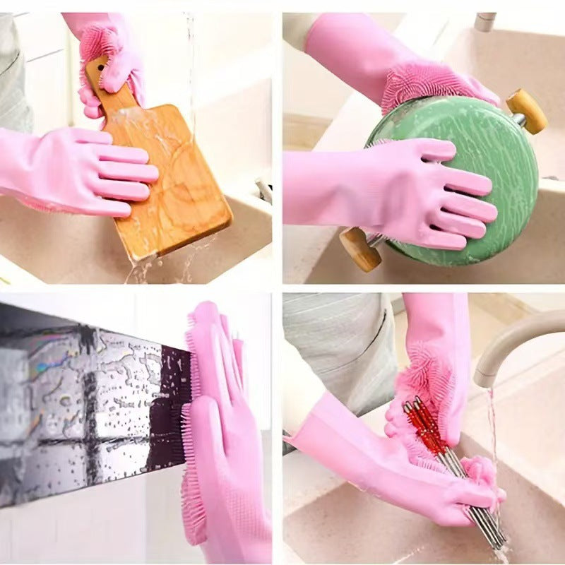 Silicone dishwashing gloves - heat resistant, durable, waterproof cleaning gloves for household chores - wholesale from manufacturer