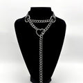 European and american new lariat heart necklace o-ring sliding chain necklace hip hop punk rock stainless steel pendant