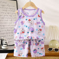 korean style kids' tank top set - new trendy cartoon sleeveless tank top and shorts set for boys and girls