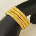 middle eastern 24k gold-plated copper sanskrit bangle for women, suitable for brides, weddings, parties, and everyday wear