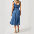 blue sleeveless suspender dress women's clothing  new summer frenchelegant seaside vacation long dress