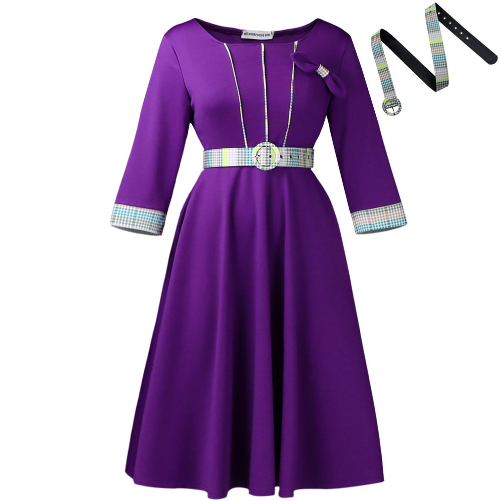 D3340  foreign trade women's clothing  new women's fashion elegant round neck patchwork african dress