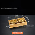Two compartments + round bowl with handle [gold]