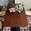 American retro solid wood square table and chair set - ideal for cafes, bubble tea shops, dessert parlors, western restaurants, and cocktail bars - commercial grade table
