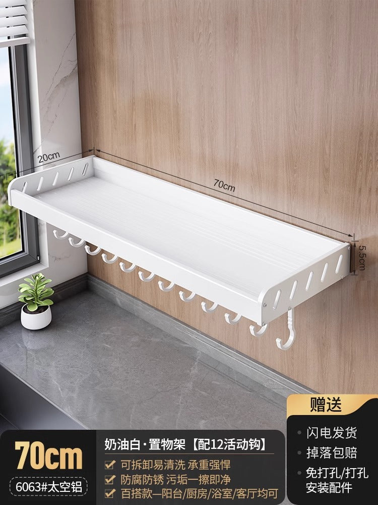 White balcony, washing machine rack above the laundry pool, no punching, wall hanging, living room, bedroom, flower storage shelf