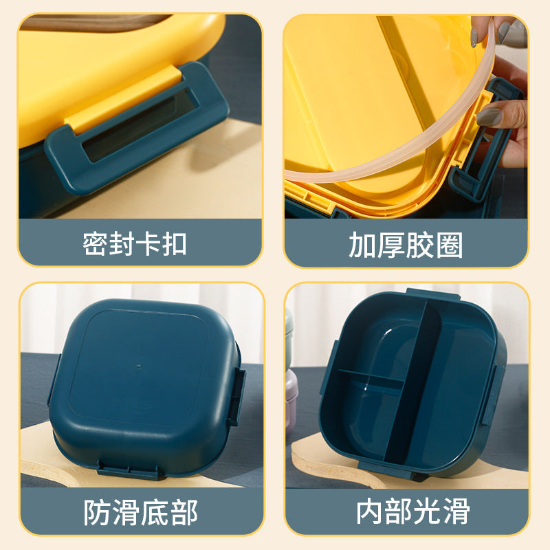 plastic japanese-style lunch box for office workers, microwaveable, divided compartments, deepened bento box, lunch box set, gift