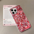 Layered pink leopard print cross-border compatible apple 17 pro phone case gradient color foil case iphone 16 protective cover