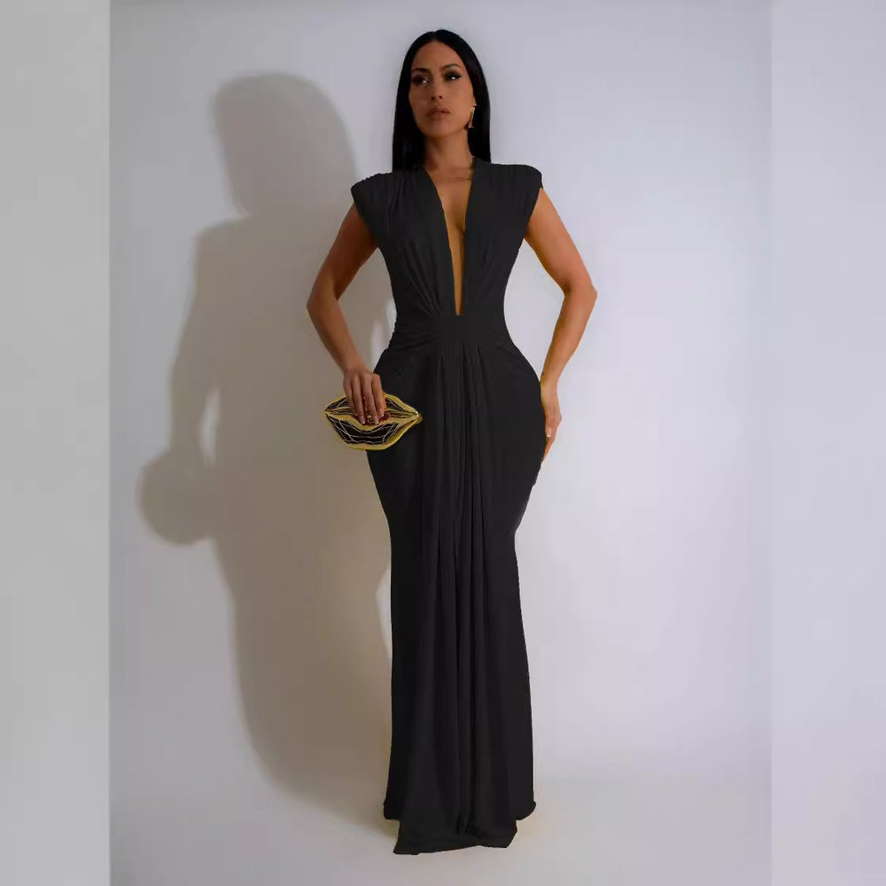hot-selling european and american sexy dress sleeveless dress european and american clothing foreign trade cross-border dress hip skirt