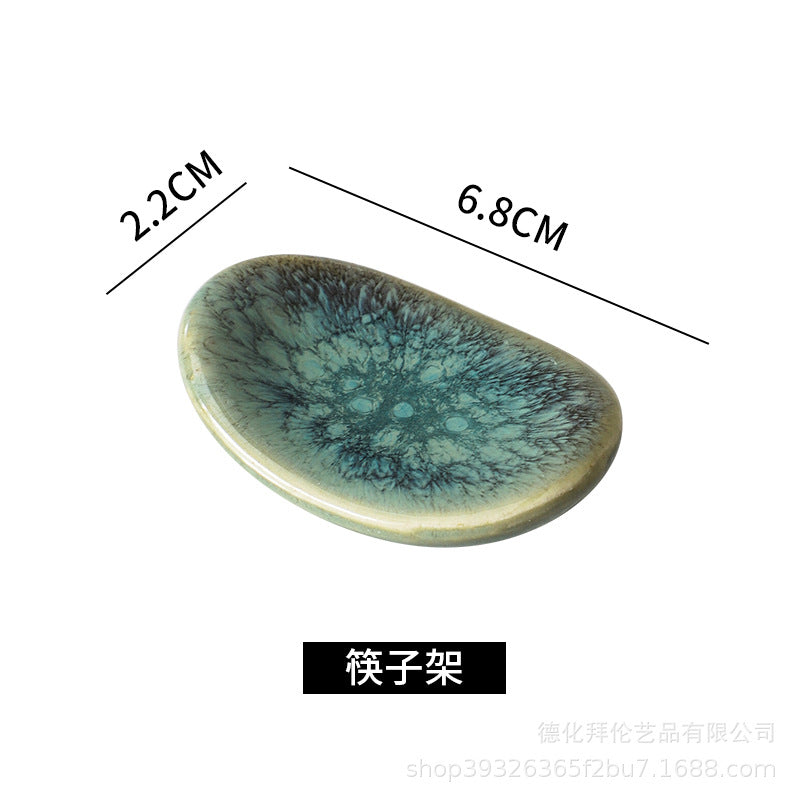 Japanese creative kiln-turned tableware ceramic suit restaurant for home model room stylish ceramic plate for one person to eat