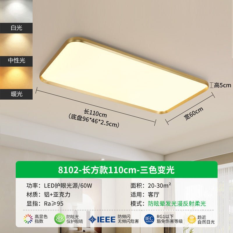 Zhongshan lamps led ultra-thin living room light hall main light without stroboscopic high display finger anti-blue light eye protection ceiling light