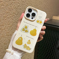 Pear illustration cream style suitable for iphone 17 mobile phone case soft leather texture suitable for apple 16 protective cover
