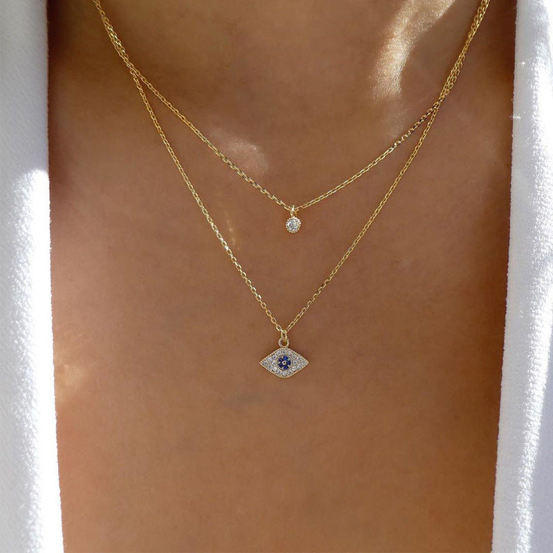 Wholesale alloy necklaces: hot-selling european and american cross-border fashion jewelry - trendy multi-layer heart & teardrop pendants, vintage women's choker necklaces