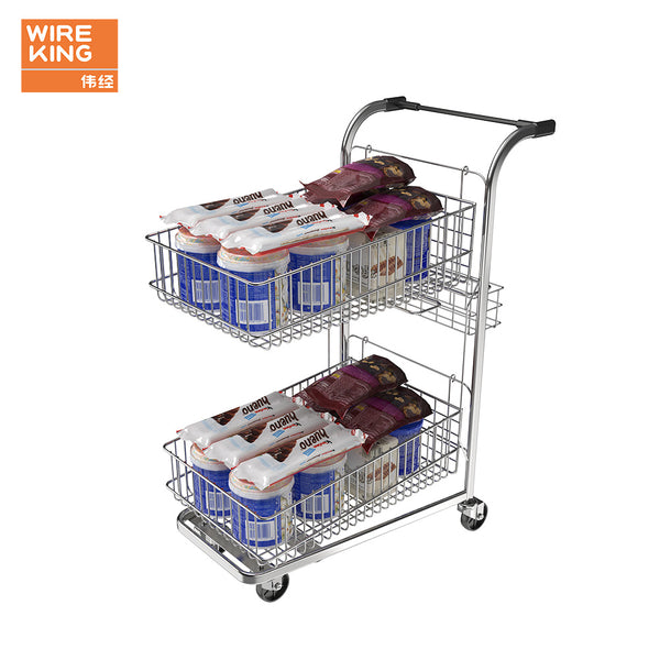 Customized grocery supermarket trolley with wheels shopping cart is suitable for supermarket retail stores grocery store shopping cart
