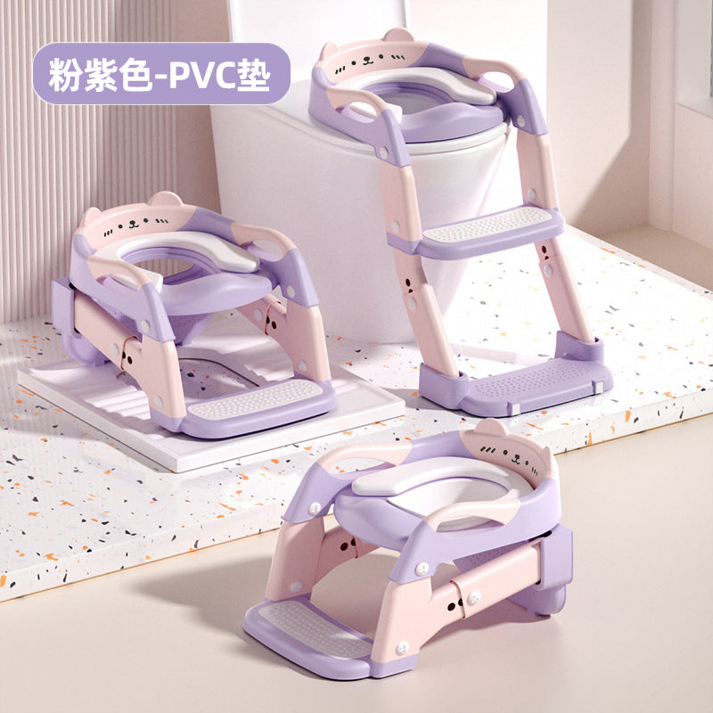 Foldable & adjustable baby potty ladder - 3-in-1 portable toilet training aid for toddlers