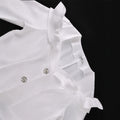 New autumn elegant commute satin skirt set - ruffle trim solid color slim fit beaded button top with bodycon dress