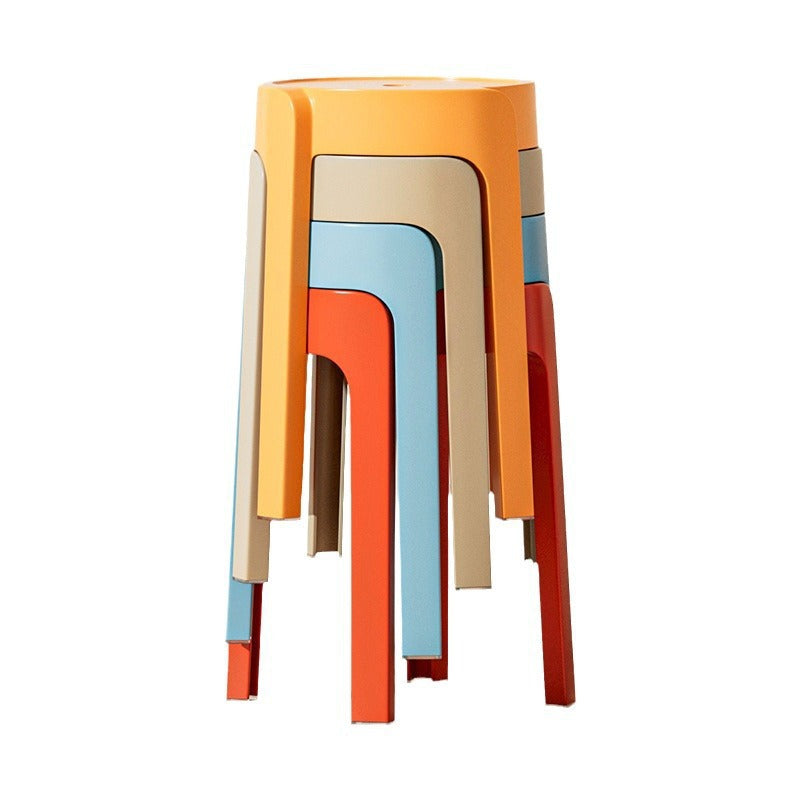 Wholesale plastic stool thickenedfor home stackable round stool scandinavian dining stool casualpopularfashion creative windmill stool