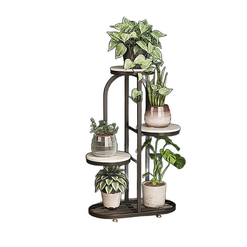 Accessible luxury multi-layer floor-standing flower shelf indoor living room storage rack iron art succulent flower rack balcony plant flower pot rack