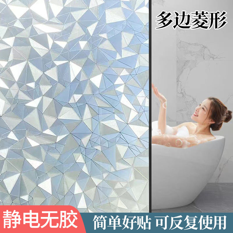 Cross-border  plastic seal small roll static glue-free glass film bathroom window anti-privacy thermal insulation matte sticker
