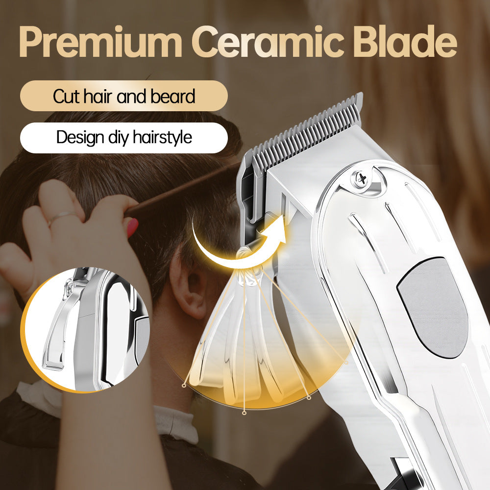 three-in-one multifunctional hairdressing device lcd digital display oil head trimmer for home hairdressing engraving sub-mother machine suit