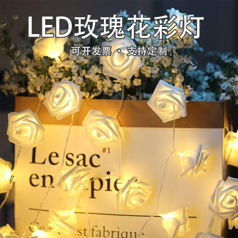 Cross-border LED lanterns rose battery box light string Valentine's Day wedding decoration lights Christmas arrangement street stall direct batch