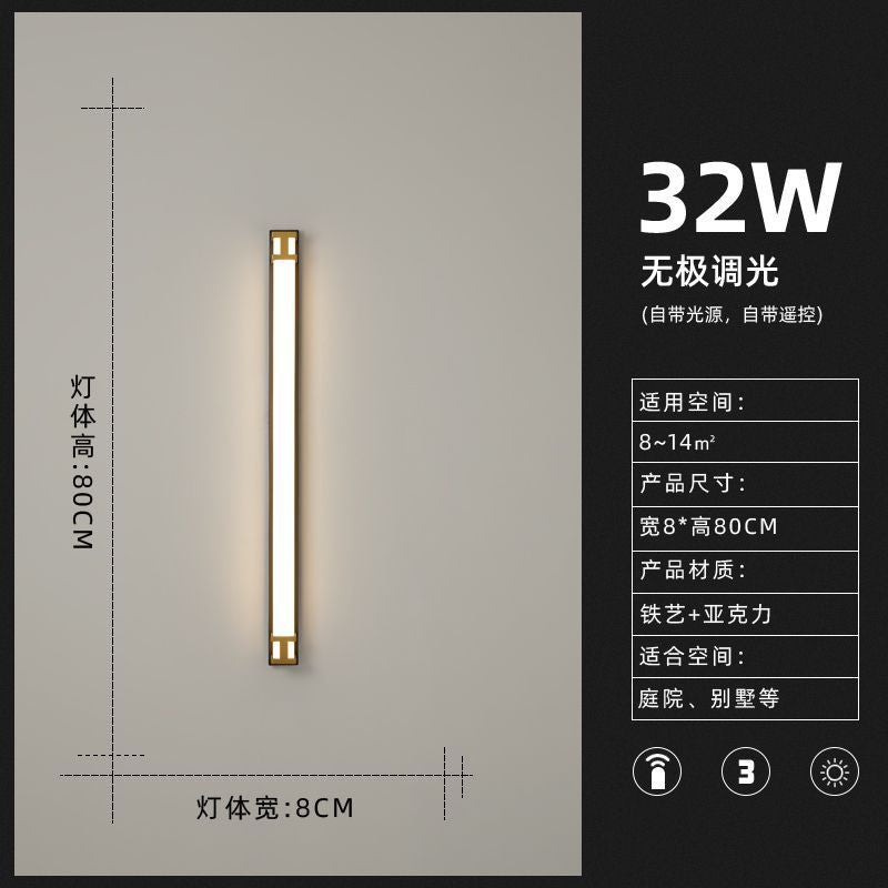 Outdoor linear wall light waterproof led minimalist villa gate pillar courtyard lamp modern minimalist luxury ultra-bright entrance light