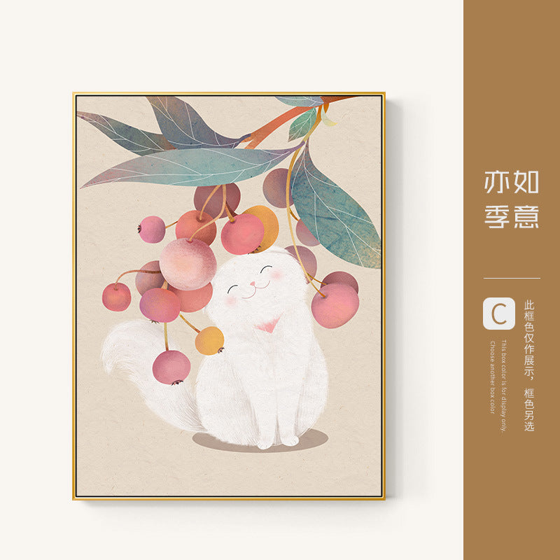 Nordic restaurant meter box decorative painting dining table wall vertical distribution box blocking painting living room aisle vertical painting