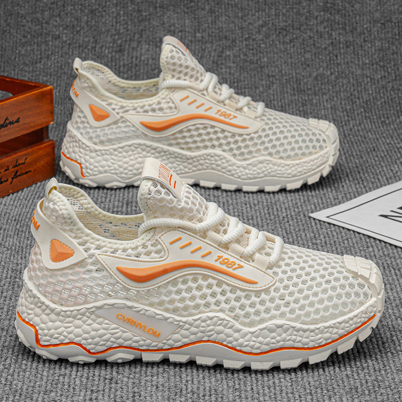 2026 summer men's mesh breathable shoes hollow-out sneakers fashionable lightweight casual shoes men's versatile trendy footwear