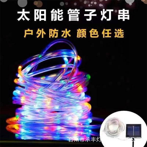 PVC pipe light led solar light string hose copper wire light colorful light Christmas atmosphere decorative light