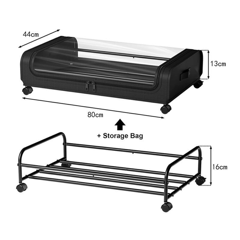 wardrobe storage with wheels, under-bed storage box, large capacity, under-bed storage box, foldable clothes storage