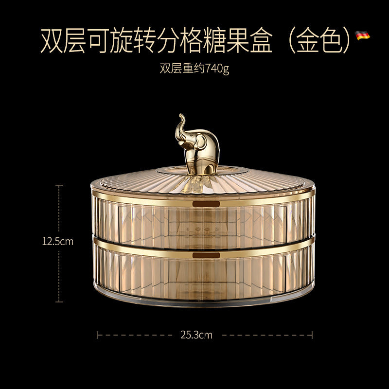 Chinese-style household nut box, snack storage box, wedding event candy plate, advanced sense multi-layer grid, living room dried fruit plate