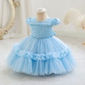 Ready-to-ship wholesale baby girl evening dresses, tulle beaded princess dresses, first birthday party dresses, girl dress