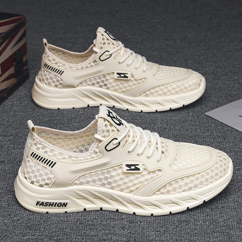 Men's winter 2025 new collection: breathable, hollow-out casual mesh shoes - versatile, soft sole, durable, running, mesh athletic trendy sneakers