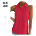 Satin sleeveless blouse for women - new spring satin top - casual commute solid color blouse - wholesale