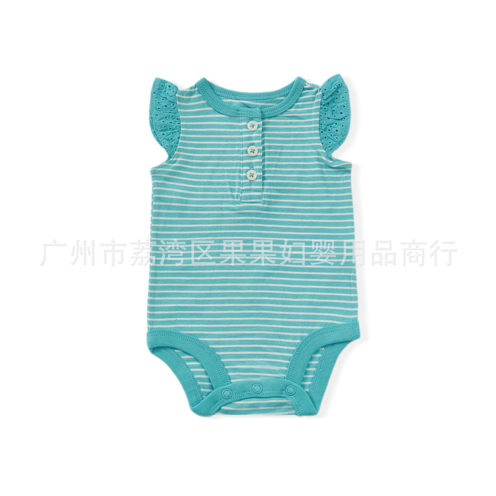 Export children's clothing baby clothes vest bag butt summer style baby romper newbornstripes bottom jumpsuit