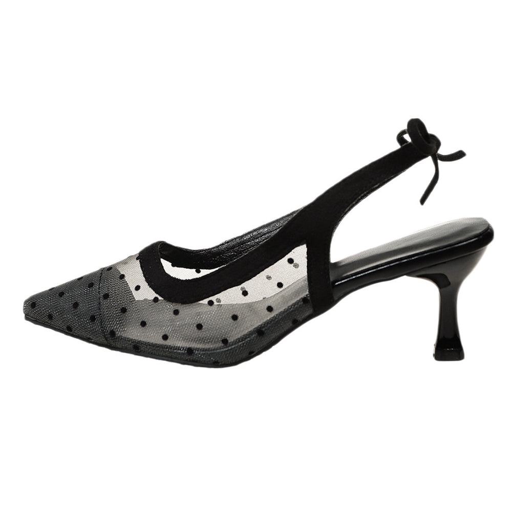 Mesh pointed toe high heel sandals women's 2026 new french style stiletto breathable closed-toe roman sandals summer fashion versatile