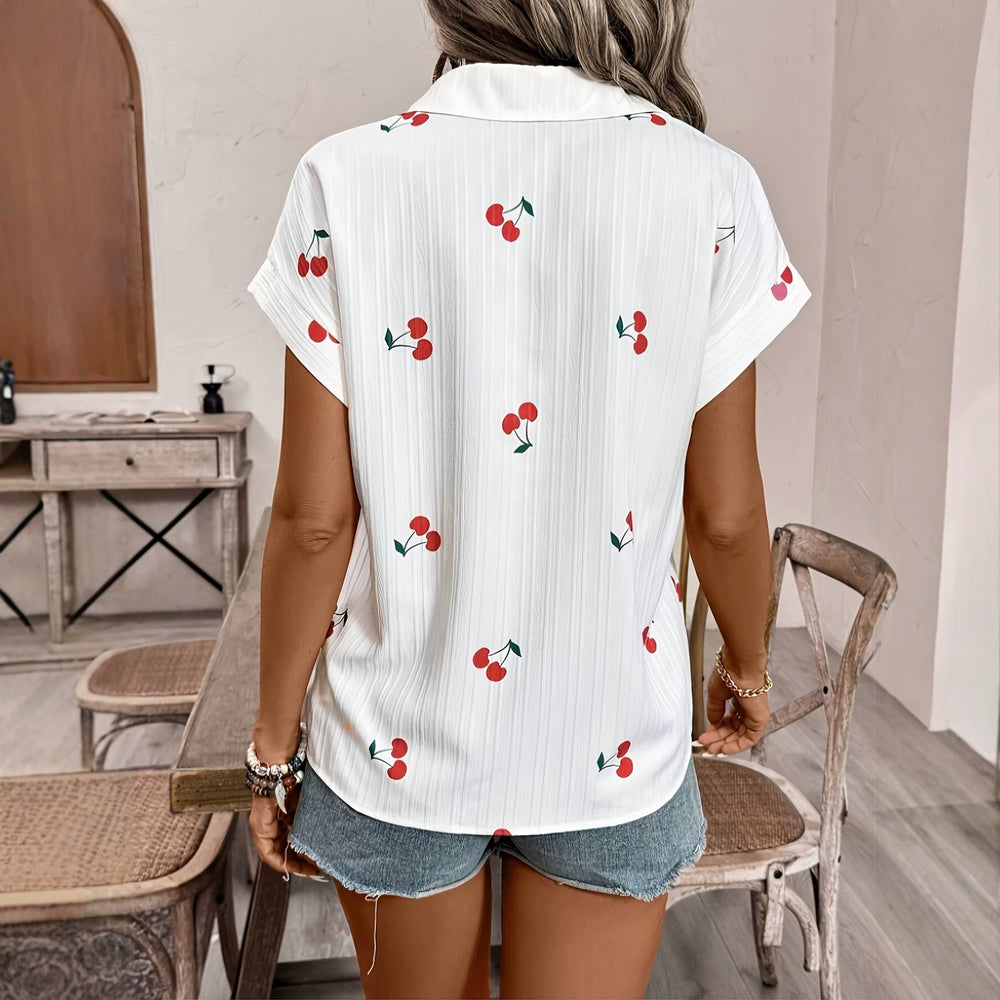 wholesale women's short-sleeved shirts, trendy shirt with hot-selling cross-border print designs, dropshipping available