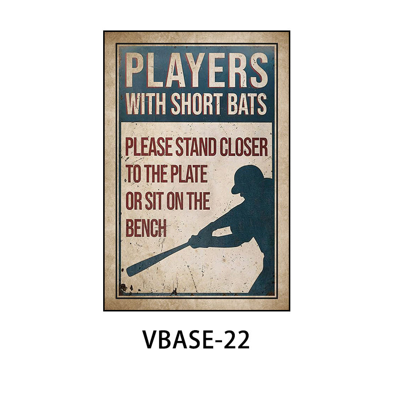 American retro baseball poster decorative painting gym gym hanging painting inspirational sports theme bar mural