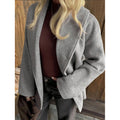 fashion  fall and winter new arrivalretro lapel loosecasualthickenedheattechwoolenoutwear for women