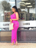 summer new women's long dress sexy knit cami tassel beach dress -  bestseller