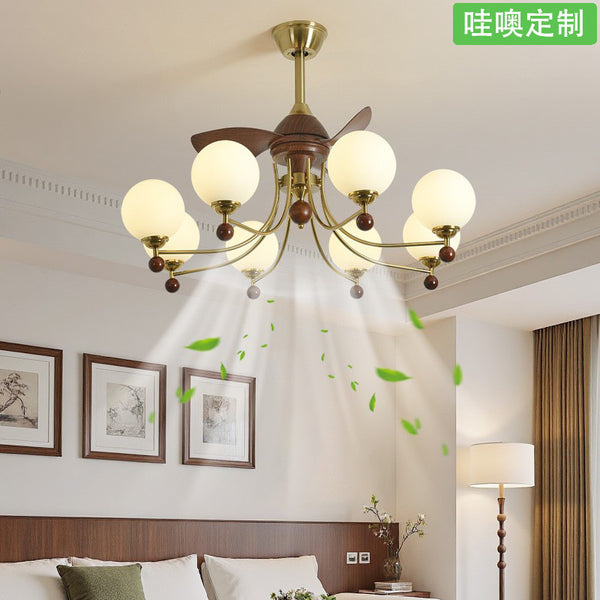 [Wow] Medieval ceiling fan light French retro designer magic bean light Guangdong Zhongshan hall fan chandelier