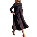 summer new arrival: women's long-sleeve, round neck, ruffle-trimmed dress - perfect for cross-border e-commerce and independent online stores