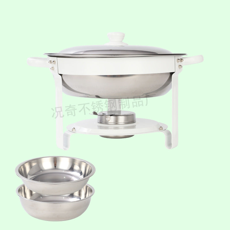 5qt stainless steel gold round furnace insulation buffet furnace suitchafingdishbuffetsetcross-border