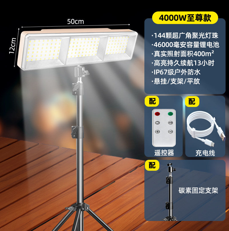 Portable led charging light for night market stalls - long battery life, high capacity, emergency charging lighting