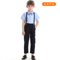 Export children's clothing boys' formal wear kids' suit boy's short-sleeved shirt emcee performance costume flower girl baby's first birthday outfit