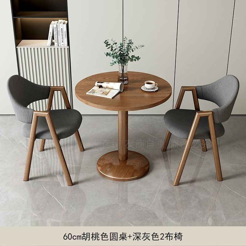 Scandinaviancasualcasual small apartment reception negotiation table milk tea coffee shop table and chair combination modern dining chair small coffee table